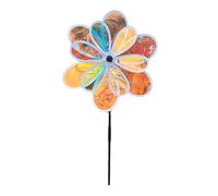 Colorful Windmill Ornament, Double Layer Pinwheel Spinner with Lawn Stake, Plastic Reflective Garden Decoration for Kids Outdoor Play, Patio, Park, Farm and Yard Decor 1