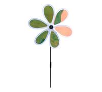 Colorful Windmill Ornament, Double Layer Pinwheel Spinner with Lawn Stake, Plastic Reflective Garden Decoration for Kids Outdoor Play, Patio, Park, Farm and Yard Decor 2