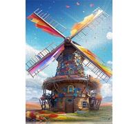 Colorful Windmillss Art Painting - Fun Puzzle - Stress Relief Games For Family - Adults Challenge Toys Gifts - Jigsaw 1000 Pieces Zx280Aw