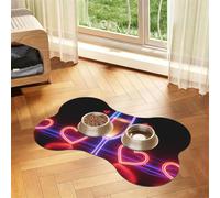 Colorful wine heart Print Dog Food Mat Non-Slip Pet Feeding Mat
