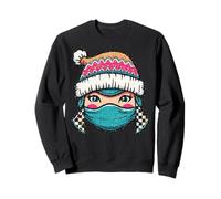 Colorful Winter Masked Beanie Art Sweatshirt