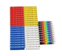 Colorful Wire Numbering Marker Tube, Numerals 0-9 Cable Marking Clips for 0.3-10 Sqmm Wires Multicolor 100 Pcs(2.5 sqmm,100Pieces Coloful)