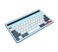 Colorful Wireless BT5.0 Keyboard, Portable Rechargeable Compact Keyboard, Ergonomics Silent Cute Dual Color Keyboard, for Tablet Phones (Blue)