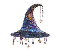 Colorful Witch Hat Acrylic Stained Glass Window Hanging Suncatcher, Witch Sun Catcher, Decor Magical Hat Sun Catcher Wall Art, Spellshine, for Home & Party Decoration (#a,0.3mm)