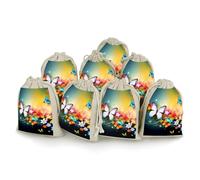 Colorful With Butterfly 8 PCS Muslin Bags with Drawstring Sachet Bags Empty Small Cotton Drawstring Bag Muslin Reusable & Washable Cotton Bag for Herb Spice Candy Soap Jewelry Wedding Gift Pouches