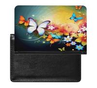 Colorful with Butterfly Passport Holder Vaccine Card Holder Travel Document Organizer Credit Card Organizer for Women/Men
