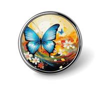 Colorful with Butterfly Round Badge Cute Brooch Hats Jackets Decor Personalized Lapel Pin Clothing Jewelry Accessories for Wedding Party Gift