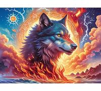 Colorful Wolf 500 Piece Count Premium Jigsaw Puzzle Magical Cosmic Creatures For Adults Teens 14+ Concentration Training Indoor Game Family Game Night Creativity Gift Giving 500 PCS/52×38cm