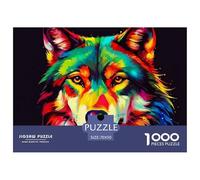Colorful Wolf Art Premium Cardboard Fun Relaxing Game, Great for Unwinding, Reducing Pressure And Enjoying Life 70x50cm/1000pcs