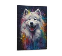 Colorful Wolf Canvas Wall Art 3D Printed Decor for Living Room nan