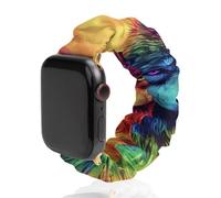 Colorful Wolf Cute Watch Band Scrunchies Compatible with IWatch 38mm 40mm 42mm 44mm Elastic Strap
