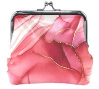 Colorful Women's Coin Purses & Pouches Buckle Kiss Lock Change Holder Card Pouch Rose Pink Marble Print 4.53" x 4.13"