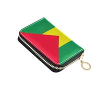 Colorful Women's Wallets Leather RFID Blocking Credit Card Wallets Sao Tome Principe Flag Coin Change Purse with Zipper