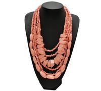 Colorful Wood Beads Necklace African Styles Big Colorful Wood Necklace Stylish Clavicle Chain With Multi Layer Indian Beads Jewelry