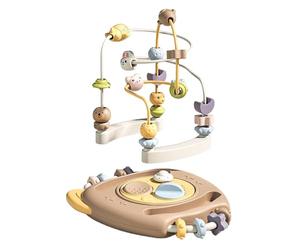 Colorful Wooden Bead Maze, Roller Coaster Activity Game, Multi Track Educational Toy, High Grade Natural Timber with Finish, Professional Early Learning Gear, Skill Builder for Boys Girls Home School