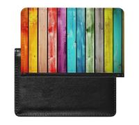 Colorful Wooden Boards Passport Cover Protector Rfid Blocking Passport Holder Id Card Holder Secure Travel Wallet Organizer for Passport Tickets Credit Cards, style, One Size
