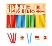 Colorful Wooden Math Educational Toys Building Blocks Counting Sticks for Preschool Learning Kids, Size 23 * 16.5 * 2.5cm, Safe and Eco-friendly, Perfect for Early Childhood Development