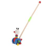 Colorful Wooden Push Walker for Charming Cartoon Design with Rolling Wheels for Indoor and Encourages Motor Skills and Walking Practice