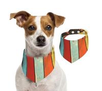 Colorful Wooden Strips Cotton Dog Bandanas - Washable Cotton Handkerchief Scarf Triangle Bandana for Small Medium Large Dog,Cat, Black