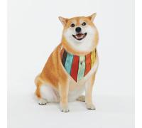 Colorful Wooden Strips Dog Bandanas - Adjustable Pet Scarf, for Small to Large Dog Puppy Cat, Black