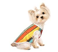 Colorful Wooden Strips Dog Shirt Vest Lightweight Stretchy - Soft Lightweight Breathable for Puppies Small Medium Dogs, Kitten, Cats,