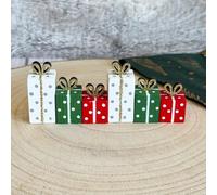 Colorful Wooden Tiny Christmas Parcels - Holiday Ornaments, Christmas Tree Decorations & Festive Seasonal Décor