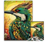 Colorful Woodpecker 1000-Piece Jigsaw Puzzle Wooden Jigsaw Puzzles for Adults for Teenagers & Teens, Ideal Birthday 50x75CM/19.68x29.52inch