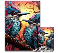 Colorful Woodpecker 1000 Pieces Puzzle Gifts Impossible Jigsaw Puzzles for Adults Challenging Brain Teaser for Teenagers, Family Fun Interactive Game 50x75CM/19.68x29.52inch