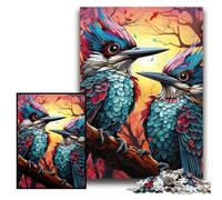 Colorful Woodpecker Jigsaw Puzzles 1000 Pieces for Adults cardboard Jigsaw Puzzles for Adults Challenging Brain Teaser for Teenagers, Family Game Night Fun Size 26x38cm