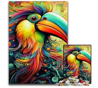 Colorful Woodpecker JigsawPuzzle 1000 Pieces for Adults Wooden Jigsaw Puzzles for Adults Ideal DIY Decor & Brain Teaser Gift 50x75CM/19.68x29.52inch