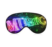 Colorful Word Music Sleep Mask Blindfold for Sleeping Elastic Blackout Eye Mask Cover for Full Night's Sleep Travel and Nap