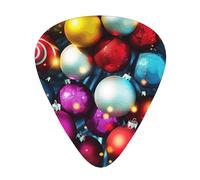 Colorful Xmas Balls Printed Guitar Picks 12-Piece Set - Comfortable, Versatile Plectrum for All Guitar Styles & Players