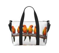 Colorful Yellow Parrots On Branch Handheld Crossbody Travel Bag Single Shoulder Handbag Sports and Fitness Bag Travel Luggage Bag