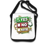 Colorful Yes No Maybe Options Shoulder Bag White