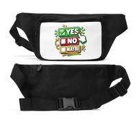 Colorful Yes No Maybe Options Unisex Waist Bag Black