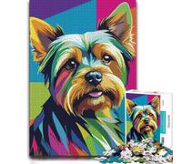 Colorful Yorkshire Terrier Pop Art Portrait Jigsaw Puzzle, 1000 Piece | Enjoy a indoor activity for adults on winter nights for a satisfying challenge.