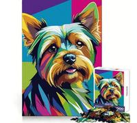 Colorful Yorkshire Terrier Pop Art Portrait Jigsaw Puzzles for Adults1000 Pieces Focus Boost, Bright Print, Family Fun, Wall Accent (50x75cm)