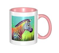 Colorful Zebra Dual Color Ceramic Coffee Mug 330ml - Classic Tea Cup, Gift Mug, Microwave Safe, Office and Home Drinkware