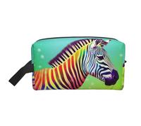 Colorful Zebra Portable Large-Capacity Travel Toiletry Bag (Print Models) Waterproof Makeup Storage Bag for Men and Women for Business Trips, Fitness, Bathroom, Daily Storage