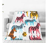 Colorful Zebra Ultra-Soft Flannel Blanket - One Blanket for Home, Travel, and The Outdoors - 60"x50"