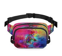 Colorful Zebra Waist Bag Multifunction Pack for Travel Sport Running Fanny Pack Bumbag Pouch Purse Belt Bag for Women Men Kids Girls Boys