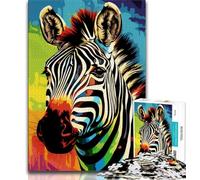 Colorful Zebras Adult Jigsaws 1000 Pieces Difficult,Learning Educational Toys Family Games Gifts for Friends And Family (38x26cm)