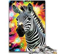 Colorful Zebras Jigsaw Puzzles for Adults 1000 Pieces,Stress Reliever Difficult Challenge Suitable for Desktop Decoration (50x75cm)