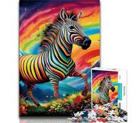 Colorful Zebras Jigsaw Puzzles for Adults Teenagers Jigsaws Puzzle,Toys Educational Games Stress Relieving Wall Decoration (38x26cm)