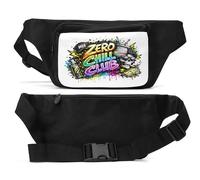 Colorful Zero Chill Club Graffiti Unisex Waist Bag Black