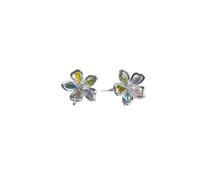 Colorful Zircon Flower Earrings, Sweet and Fresh Earrings, Adorable and Versatile Accessories for Women in Daily Commuting and Dating