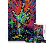 Colorful Zombie Hand Rising Art Halloween Art Jigsaw Puzzles for Adults1000 Pieces Mindful Game, Fine Cut, Happy Challenge, Xmas Gift (50x75cm)