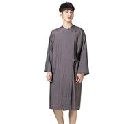 Colorfulife Salon Client Gown Robe Crepe Large Smock Kimono Hairdressing Cape Dress Beauty SPA Hotel Barber Guest Clothes Night-gown Wrap (Grey)