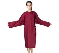 Colorfulife Salon Client Gown Robe Crepe Large Smock Kimono Hairdressing Cape Dress Beauty SPA Hotel Barber Guest Clothes Night-gown Wrap (Wine red)