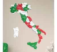 Colorfull Worlds 3D Wooden Italy Map, Italian Wall Decor | Multilayered wooden Italy map with cities and regions, 6 colorways and 4 sizes for Italian home decor